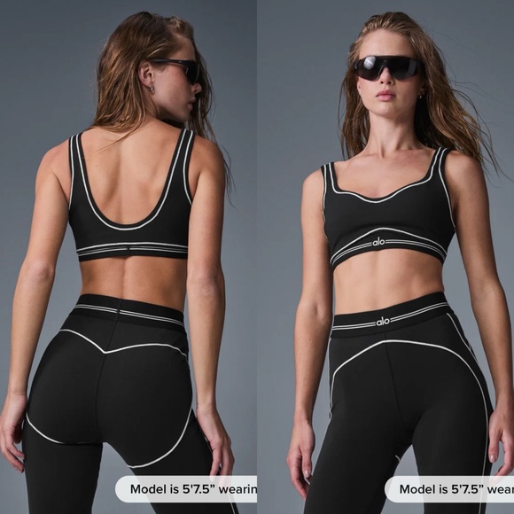 ALO Yoga Other - NWT Alo Yoga Airbrush Heart Throb Bra in Size Small Black/White